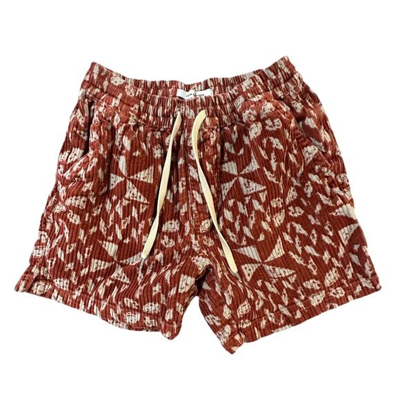 Urban Outfitters Women’s Shorts Small Red White Abstract Print Textured Cotton - Picture 1 of 7